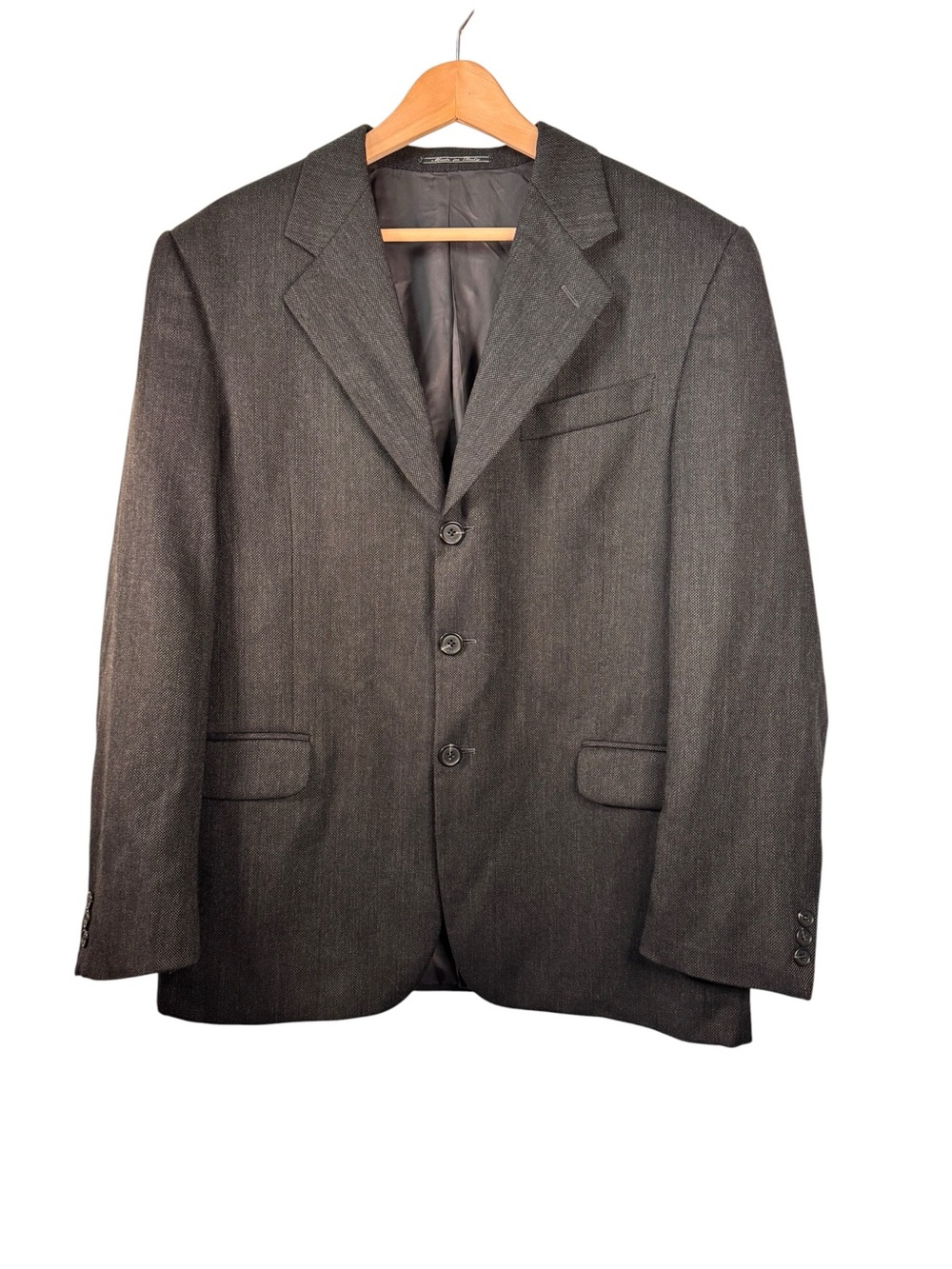 Fendi Uomo Sport Coat Italian 52C 42 Short VTG Virgin Wool Hopsack Blazer Jacket
